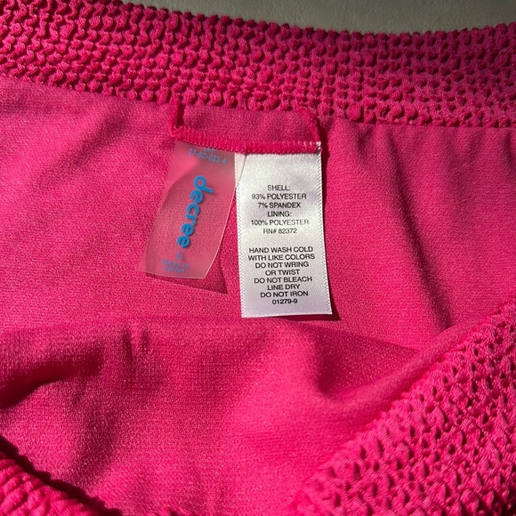 Decree Hot Pink Textured Bikini Bottom - Picture 2 of 5